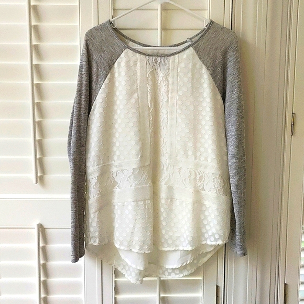 Sunday in Brooklyn, Lace Terry Sweatshirt, SZ M